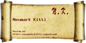 Neumark Kitti névjegykártya